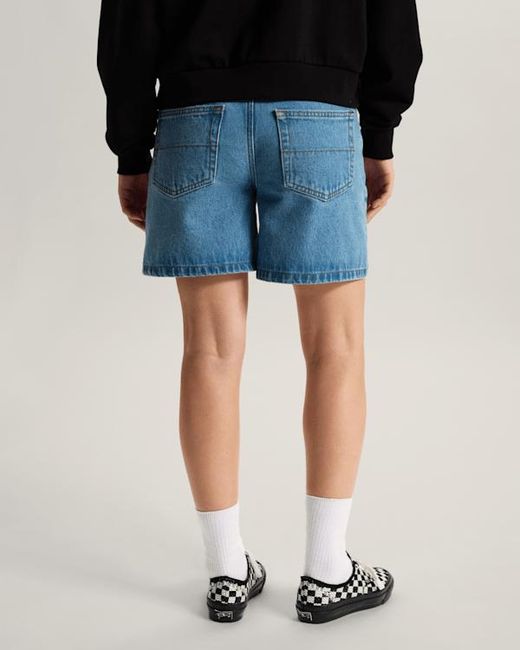 Vans Blue Check-5 Mid Rise Shorts