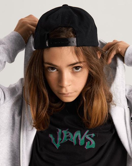 Vans Black Kids Drop V Logo Snapback Hat