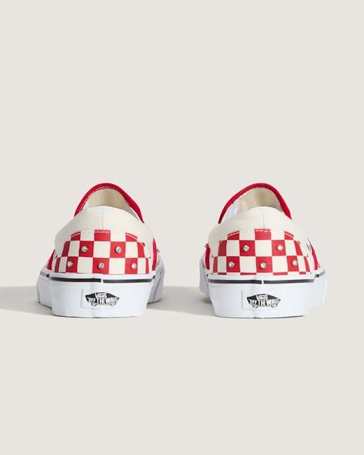 Vans Slip-On Checkerboard Rhinestone Schuhe, Herren, Größe in White für Herren