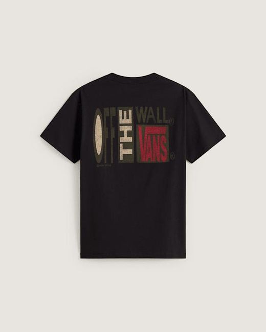 Vans Black Stretch Stack Crackle T-Shirt for men