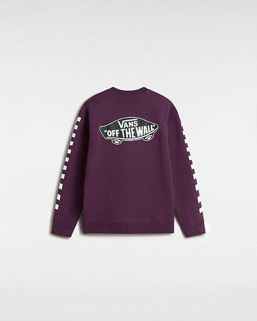 Vans Exposition Check Crew Sweatshirt Voor Jongens in het Purple voor heren