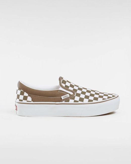 Vans White Classic Slip-On Platform Shoes