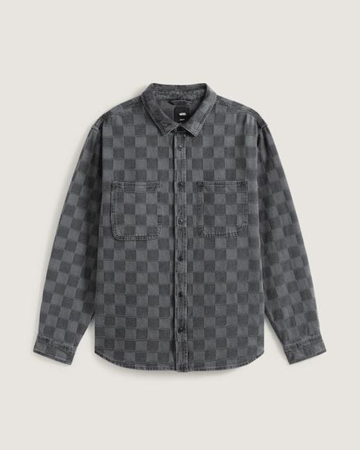 Vans Gray Hastings Checkerboard Shirt for men