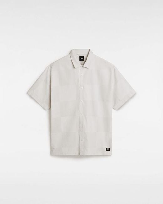 Vans Kessler Checkerboard Woven Overhemd, Grootte in het White voor heren