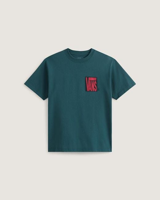 Vans Blue Stretch Stack Crackle T-Shirt for men