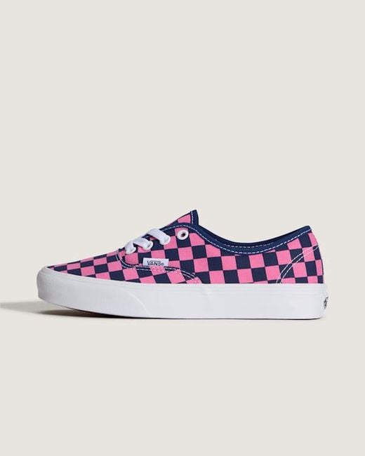 Vans Purple Authentic Checkerboard Shoes for men