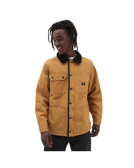 Vans Brown Drill Chore Coat Sherpa Jacket for men