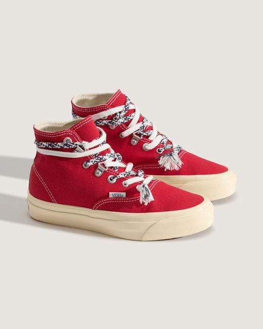Vans Red Premium Authentic Hi 2.0 Shoes for men
