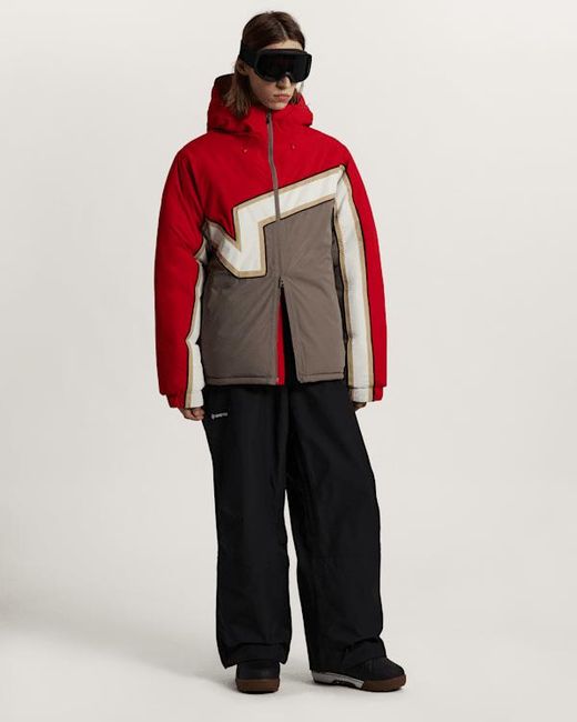 Vans Red 90's Big Block Hooded Puffer Jacket for men