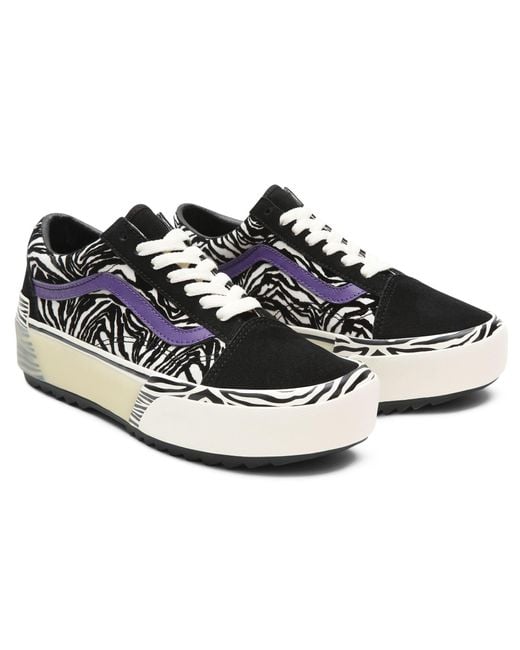 Vans Zebra Old Skool Stacked Shoes in Black Lyst UK