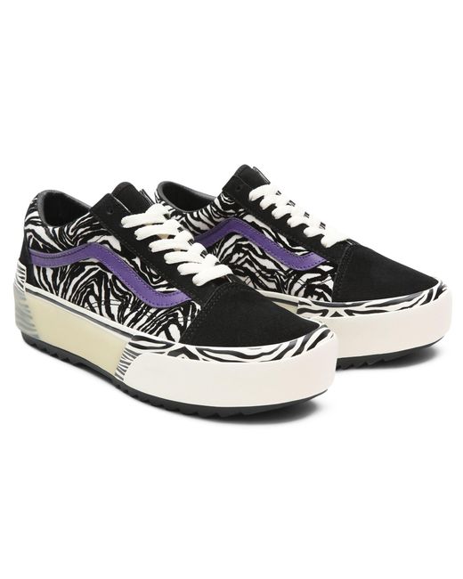 Chaussures Zebra Old Skool Stacked Vans en coloris Black