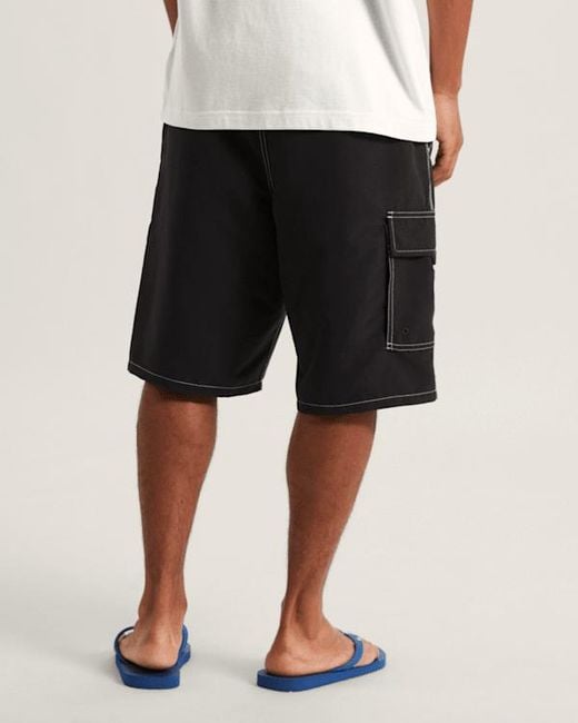 Vans Black Voyage Long Cargo Boardshorts for men