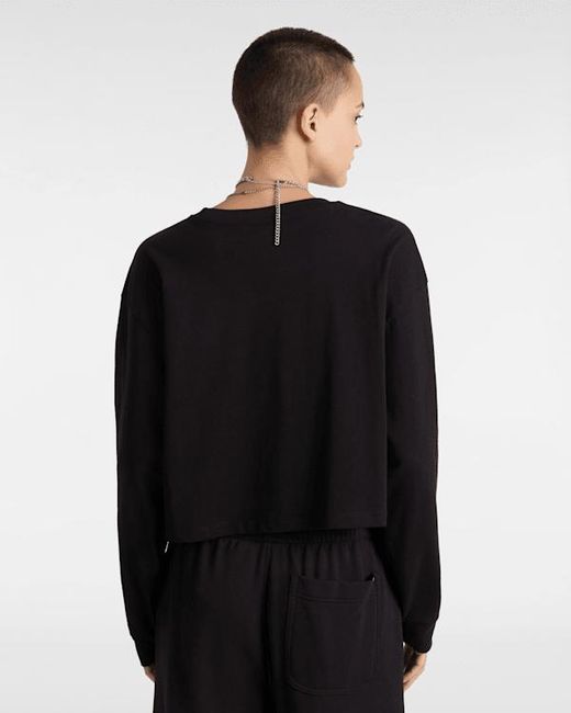 Vans Black Hot Links Relaxed Long Sleeve Crop T-Shirt
