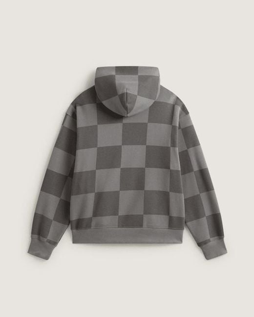 Vans Gray Stretch Logo Checkerboard Pullover Hoodie for men