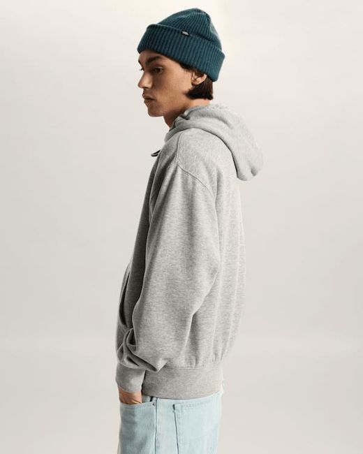 Vans Gray Stretch Logo Zip Pullover Hoodie for men