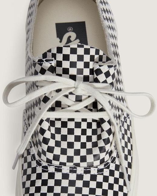 Vans White Premium Authentic Ease Checkerboard Shoes for men