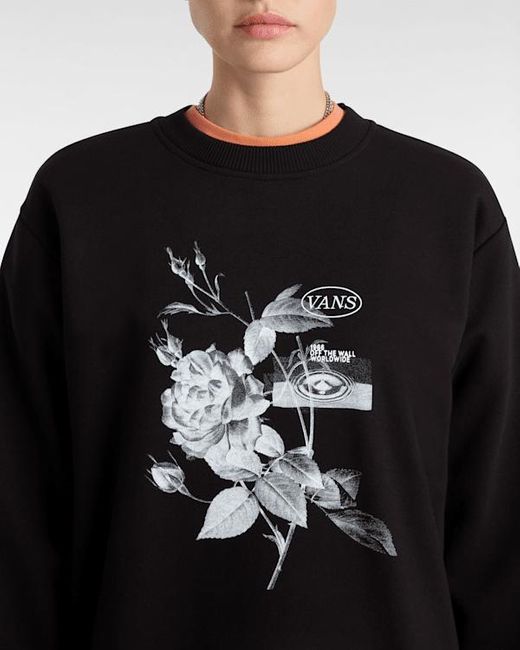 Felpa Girocollo Damask, Donna, Taglia di Vans in Black