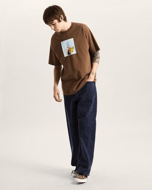 Vans Brown Commitment 4 Dummies Loose T-Shirt for men