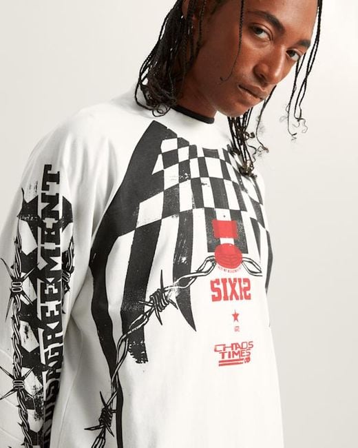 Vans Act Of Disagreement Hazard Langarm-T-Shirt, Herren, Größe in White für Herren