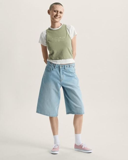 Vans Blue Cinched Check-5 Baggy Shorts