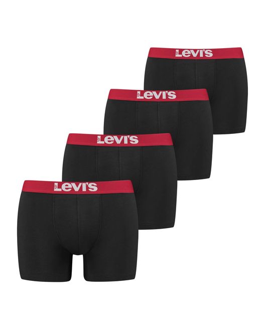 Levi's Levi's Solid Basic Boxer Brief Org Co 4P Ecom Boxershorts in het Blue voor heren