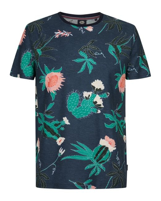 Petrol Industries T-Shirt Met All-Over Print Carbón in het Blue voor heren