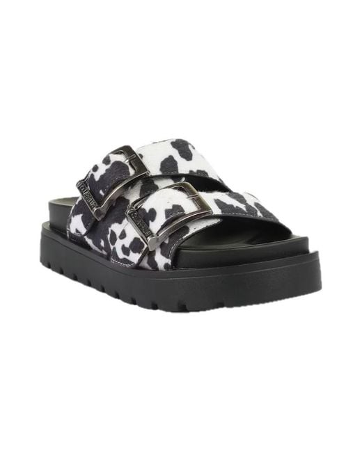 Buffalo Black Raya Ari Cow Sandals