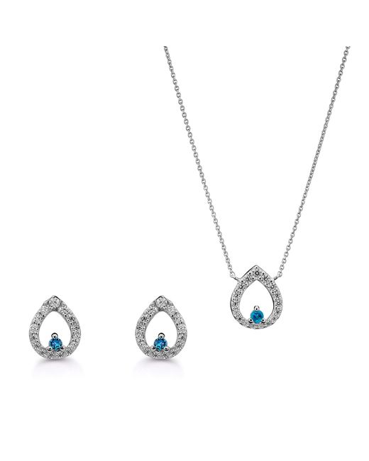 Orphelia Metallic 'Kiana' 925 Sterling Set: Necklace + Earrings