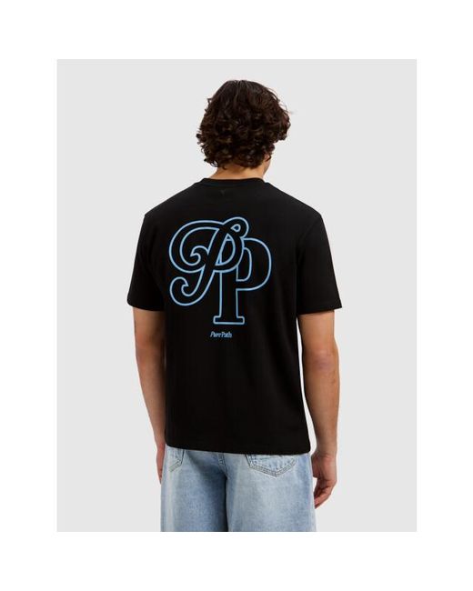 Pure Path Pp Initials T-Shirt in het Black voor heren
