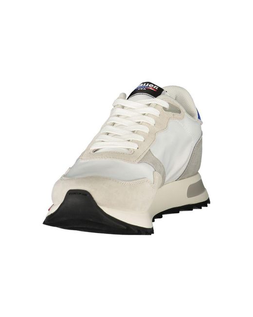 Blauer Witte Polyester Sneaker in het White voor heren
