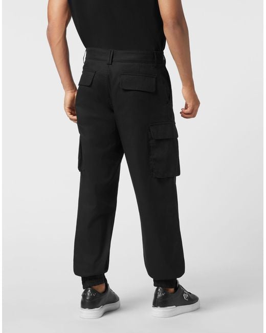 Philipp Plein Straight Cargo Fit Trousers in het Black voor heren