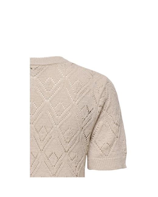 ONLY Onlsunny S/S Structure Pullover Knt in het Natural