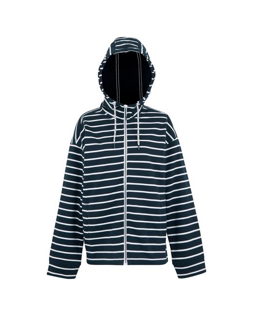 Regatta Bayletta Ii Gestreepte Hoodie Met Volledige Rits (marine / Wit) in het Blue
