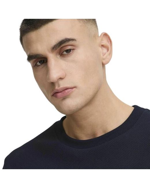 Solid Solid Casual T-Shirt in het Blue voor heren