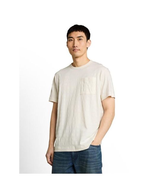 Tom Tailor Striped Structured T-Shirt in het White voor heren