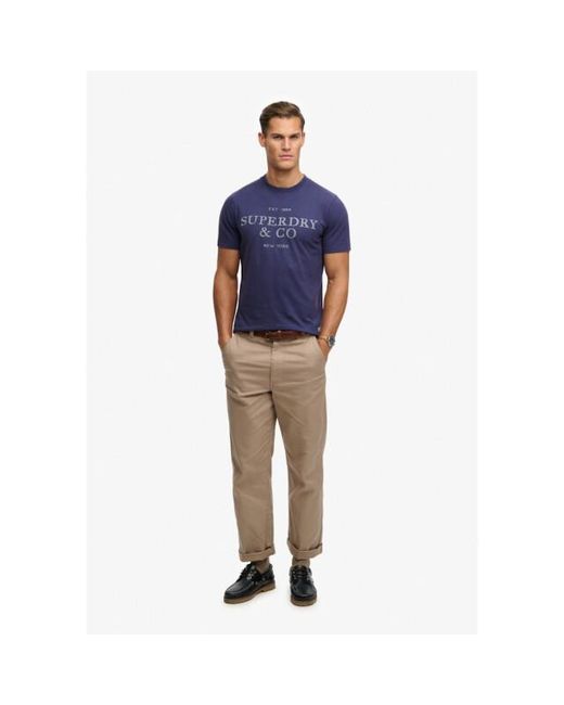 Superdry 1954 Company Relaxed Tee Raf in het Blue voor heren
