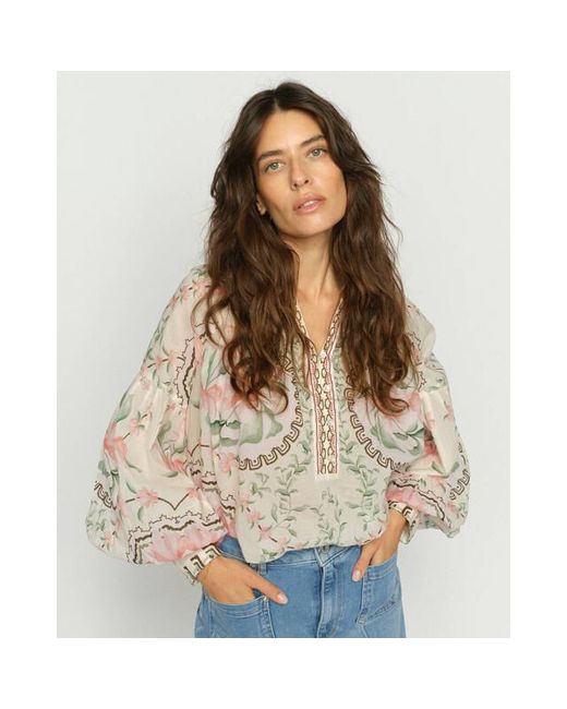 Mos Mosh Blouse Lange Mouw 178220 Mmwylde Orchi in het White