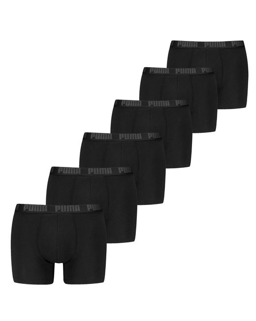 PUMA Basic Boxer 6P Ecom Boxershorts in het Black voor heren