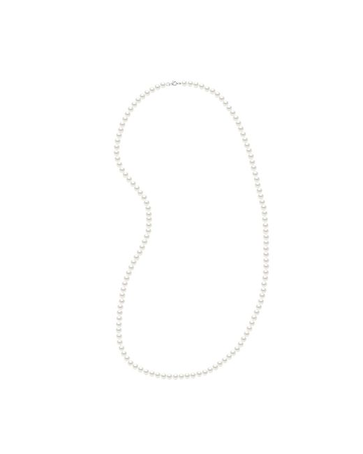 Ateliers Saint Germain White Necklace- Long Necklace Real Cultured Freshwater Pearls Semi Round 6-7 Mm