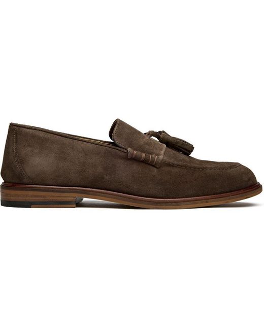 Walk London Brown Putney Tassel Shoes for men