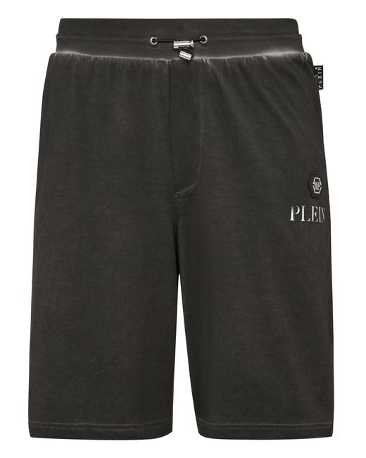 Philipp Plein Jogging Shorts Basic Plein Old Dye in het Black voor heren