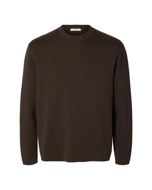SELECTED Pullover 16103380 Slmmike in het Brown voor heren
