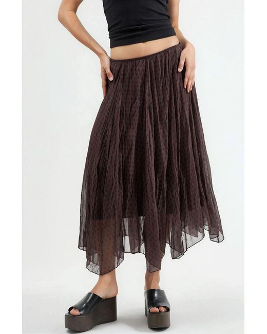 Busem Brown High Waist Polka Dot Maxi Skirt