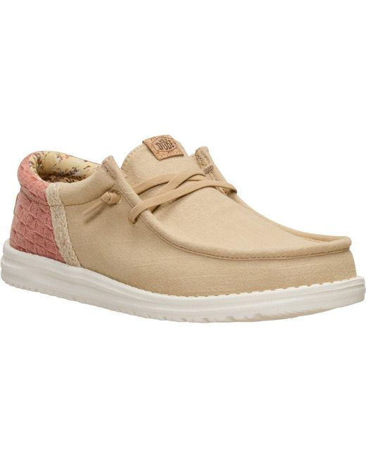 HeyDude Natural Wally Funk Textile Incense/Multi Loafers for men