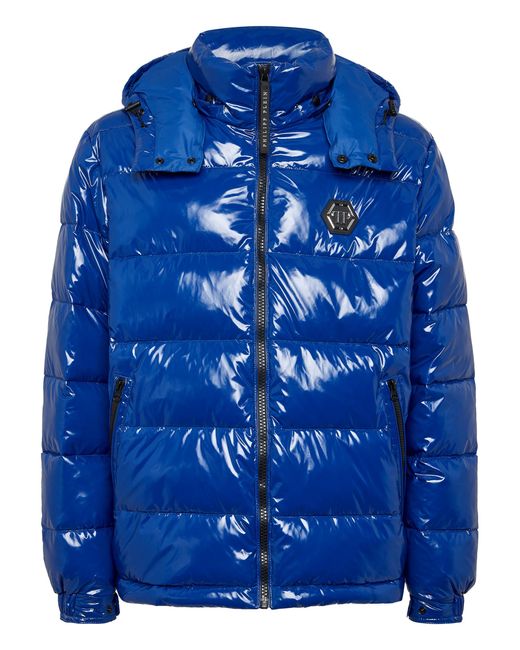 Philipp Plein Oversize Jacket Hexagon in het Blue voor heren