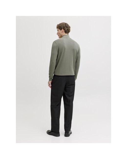 Jack & Jones Jjeemil Knit Half Zip Noos 12189339 Vetiver in het Green voor heren