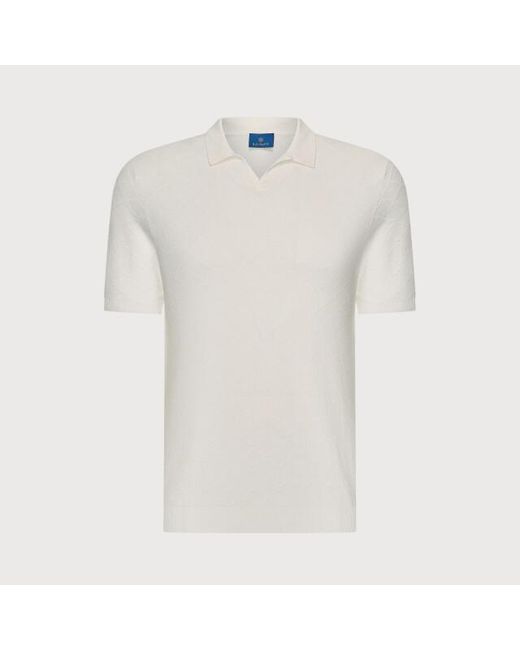 BLUE INDUSTRY De Structuurbreisel Polo in het White voor heren