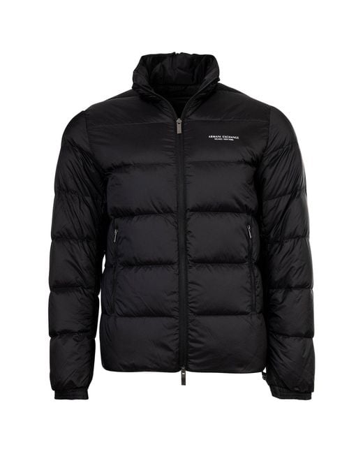 ARMANI EXCHANGE Black Quilted Jacket for men