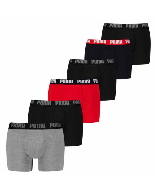 PUMA Basic Boxer 6P Ecom Boxershorts in het Red voor heren