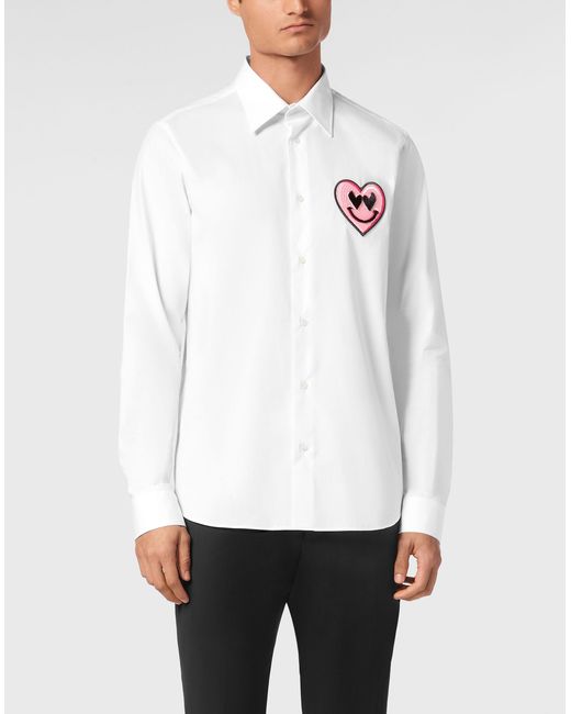 Philipp Plein Overhemd Slim Fit in het White voor heren
